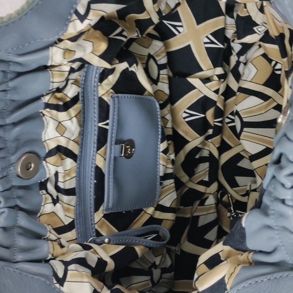 💥FINAL PRICE💥 Allison Scott Blue-Gray Pleated Leather Shoulder Bag - Picture 12 of 16